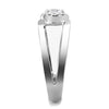 WildKlass Stainless Steel Ring High Polished Women AAA Grade CZ Clear-WildKlass Jewelry