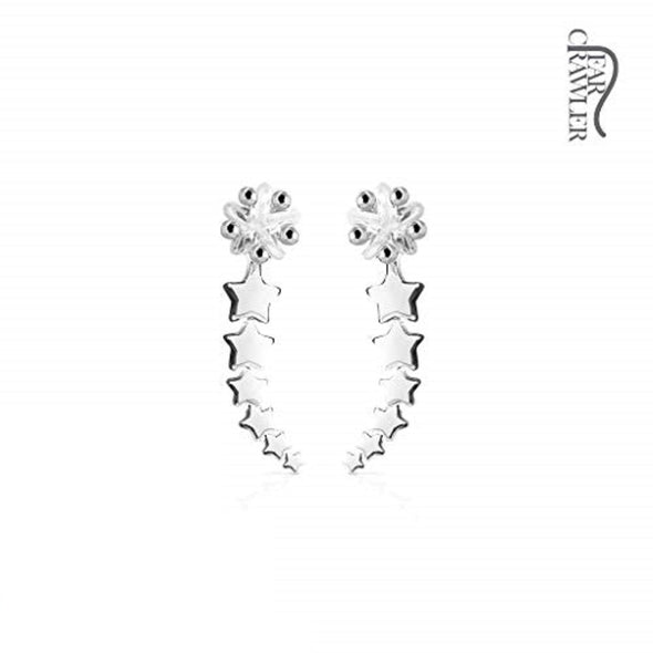 Pair of Shooting Star WildKlass Ear Crawler/Ear Climber-WildKlass Jewelry
