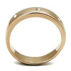 WildKlass Stainless Steel Ring IP Rose Gold Women Top Grade Crystal Clear-WildKlass Jewelry