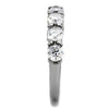 WildKlass Stainless Steel Ring High Polished Women AAA Grade CZ Clear-WildKlass Jewelry