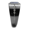 WildKlass Stainless Steel Ring IP Light Black (IP Gun) Men Blue Sand Montana-WildKlass Jewelry