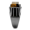 WildKlass Stainless Steel Ring IP Light Black (IP Gun) Men Synthetic Topaz-WildKlass Jewelry