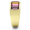 WildKlass Stainless Steel Multicolor Ring IP Gold Women Top Grade Crystal Multi Color-WildKlass Jewelry