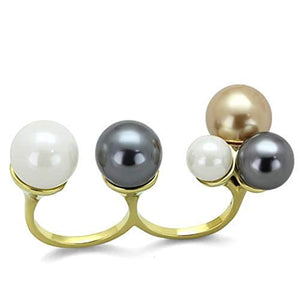 WildKlass Stainless Steel Ring IP Gold Women Synthetic Multi Color-WildKlass Jewelry