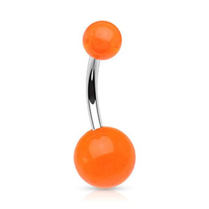 Acrylic WildKlass Balls 316L Surgical Stainless Steel WildKlass Navel Rings (Sold by Piece)-WildKlass Jewelry