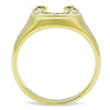 WildKlass Stainless Steel Charm Ring IP Gold Women Top Grade Crystal Clear-WildKlass Jewelry