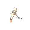 WildKlass CZ Paved Twist Nose Crawlers 316L Surgical Steel L Bend Nose Stud Rings-WildKlass Jewelry