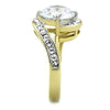WildKlass Stainless Steel Ring Two-Tone IP Gold Women AAA Grade CZ Clear-WildKlass Jewelry