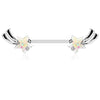 WildKlass Shooting Star with Opal Glitter Set 316L Surgical Steel Nipple Barbells-WildKlass Jewelry