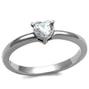 WildKlass Stainless Steel Ring High Polished Women AAA Grade CZ Clear-WildKlass Jewelry