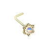 Golden & Silver Revo Illumilating Snowflake L-Shape & Stud Nose Ring-WildKlass Jewelry