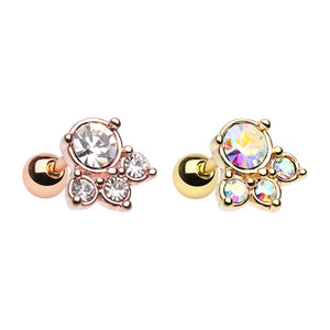 Golden & Rose Gold Royal Majestic Cartilage Tragus Earring-WildKlass Jewelry