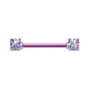 Golden & Silver & Colored Multi Color Sprinkle Dot Multi Gem Prong Set Nipple Barbell Ring-WildKlass Jewelry