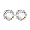Silver, Golden, Rose Gold, Teal Round Crown Faceted Jeweled Combo Ear Stud Earrings-WildKlass Jewelry