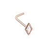 Golden & Rose Gold Illuminating Diamond Shape L-Shape & Stud Nose Ring-WildKlass Jewelry