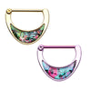 Gold & Purple Tropical Inlay Nipple Clicker-WildKlass Jewelry