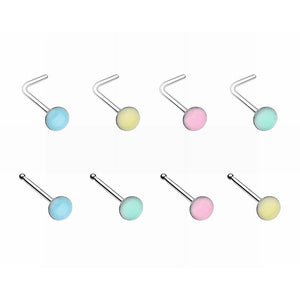 Illuminating Glow in the Dark Circle L-Shape & Stud Nose Ring-WildKlass Jewelry