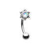 Golden & Silver Revo Illumilating Snowflake Curved Barbell Eyebrow Ring-WildKlass Jewelry