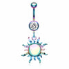Rose Gold & Colorline Iridescent Blazing Sun Belly Button Ring-WildKlass Jewelry