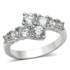 3W132 Rhodium Brass Ring with AAA Grade CZ in Clear-WildKlass Jewelry