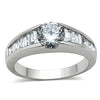 3W133 Rhodium Brass Ring with AAA Grade CZ in Clear-WildKlass Jewelry