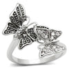 3W214 Rhodium Brass Ring with AAA Grade CZ in Clear-WildKlass Jewelry