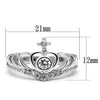 3W229 Rhodium Brass Ring with AAA Grade CZ in Clear-WildKlass Jewelry