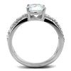 WildKlass Stainless Steel Ring High Polished Women AAA Grade CZ Clear-WildKlass Jewelry