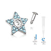 WildKlass Crystal Paved Star Dermal Anchor Jacket with 316L Surgical Steel Screw on Post-WildKlass Jewelry