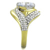 WildKlass Stainless Steel Ring Two-Tone IP Gold Women AAA Grade CZ Clear-WildKlass Jewelry