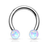 Synthetic Opal WildKlass Horseshoe 316L Surgical Steel-WildKlass Jewelry