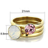 WildKlass Stainless Steel Ring IP Gold Women Top Grade Crystal White-WildKlass Jewelry