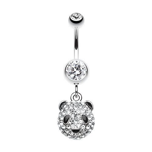 Precious Panda 316L Surgical Steel Belly Button Ring-WildKlass Jewelry