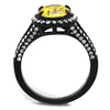 WildKlass Stainless Steel Ring IP Black Women AAA Grade CZ Topaz-WildKlass Jewelry
