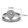 WildKlass Stainless Steel Ring High Polished (no Plating) Women Top Grade Crystal Clear-WildKlass Jewelry