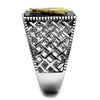 WildKlass Stainless Steel Ring Two-Tone IP Gold Men Semi-Precious Jet-WildKlass Jewelry