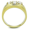 WildKlass Stainless Steel Ring IP Gold Men AAA Grade CZ Clear-WildKlass Jewelry