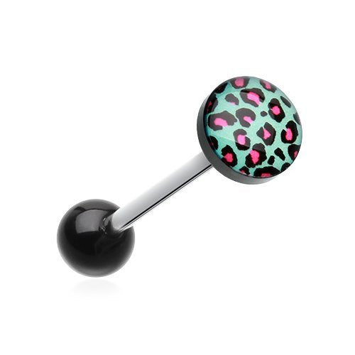 Leopard Acrylic Barbell Tongue Ring-WildKlass Jewelry