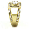 WildKlass Stainless Steel Ring IP GoldMen AAA Grade CZ Clear-WildKlass Jewelry