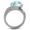 WildKlass Stainless Steel Ring High Polished Women Top Grade Crystal Sea Blue-WildKlass Jewelry