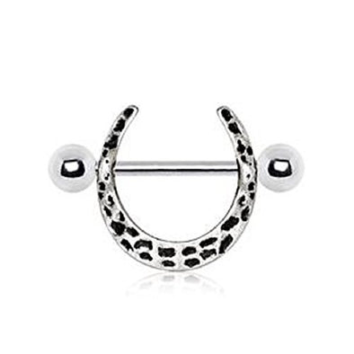316L Stainless Steel Leopard Print Horseshoe WildKlass Nipple Ring-WildKlass Jewelry
