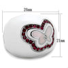 WildKlass Stainless Steel Ring High Polished (no Plating) Women Top Grade Crystal Ruby-WildKlass Jewelry