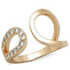 WildKlass Stainless Steel Ring IP Rose Gold Women AAA Grade CZ Clear-WildKlass Jewelry