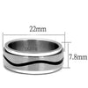 WildKlass Stainless Steel Ring High Polished Men Epoxy Jet-WildKlass Jewelry