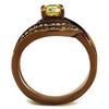 WildKlass Stainless Steel Ring IP Coffee Light Women AAA Grade CZ Topaz-WildKlass Jewelry