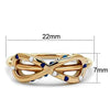 WildKlass Stainless Steel Ring IP Rose Gold Women Top Grade Crystal Sapphire-WildKlass Jewelry