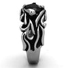 WildKlass Stainless Steel Solitaire Ring High Polished (no Plating) Men Synthetic Jet-WildKlass Jewelry