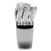 WildKlass Stainless Steel Ring High Polished (no Plating) Women AAA Grade with 3 CZ Clear-WildKlass Jewelry