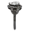 WildKlass Stainless Steel Ring IP Light Black (IP Gun) Women AAA Grade CZ Clear-WildKlass Jewelry