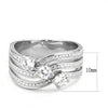 WildKlass Stainless Steel Ring High Polished Women AAA Grade CZ Clear-WildKlass Jewelry